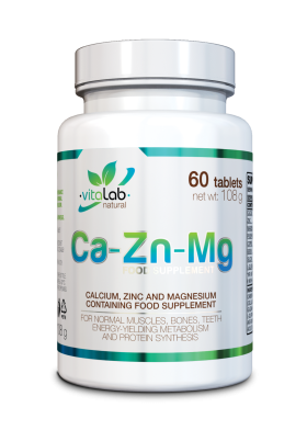Vitalab-Natural Ca-Zn-Mg - kalcium, cink, magnézium - 60 db