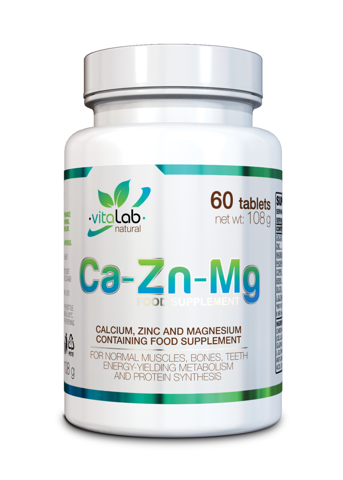 Vitalab-Natural Ca-Zn-Mg - kalcium, cink, magnézium - 60 db