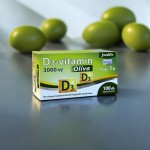 JutaVit D3-vitamin 3000 NE Oliva - 100 db doboza zöld olajbogyók mellett