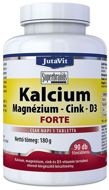 JutaVit Kalcium + Magnézium + Cink + D3 Forte - 90 db