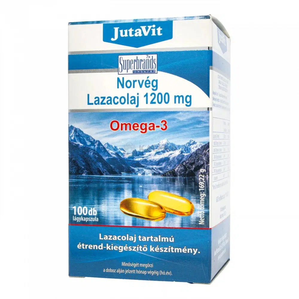 JutaVit Norvég lazacolaj 1200 mg Omega 3 100 db