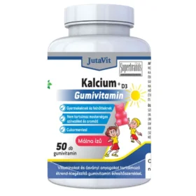 JutaVit Kalcium+D3 Gumivitamin Málna ízu Cukormentes 50 db